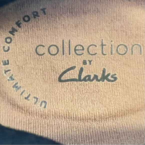 Clarks Ultimate Comfort Black Textured Wedge Slip On Loafers Normcore Shoes 7.5 - Picture 8 of 12